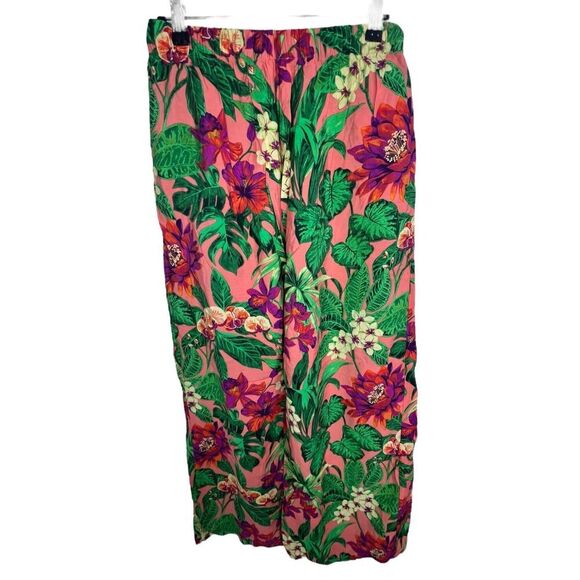 Panama Jack Tropical Flowy Pants With Stretchy Waist And Pockets - Picture 5 of 6